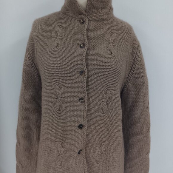 Paolo Tonali 100% Cashmere Caramel Cardigan sweater M - Picture 5 of 5